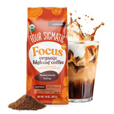 Four Sigmatic Focus Max coffee bag shows organic blend and cordyceps for a focused morning ritual