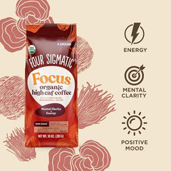 Four Sigmatic Organic High Caffeine Lion's Mane Ground Coffee brew cup ready for tasting.