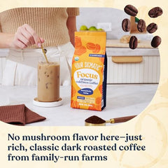 Four Sigmatic Yacon root prebiotic blend delivers a digestive-friendly coffee note.
