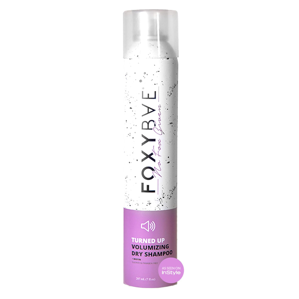FoxyBae Turned Up dry shampoo spray bottle refreshing roots and adding volume