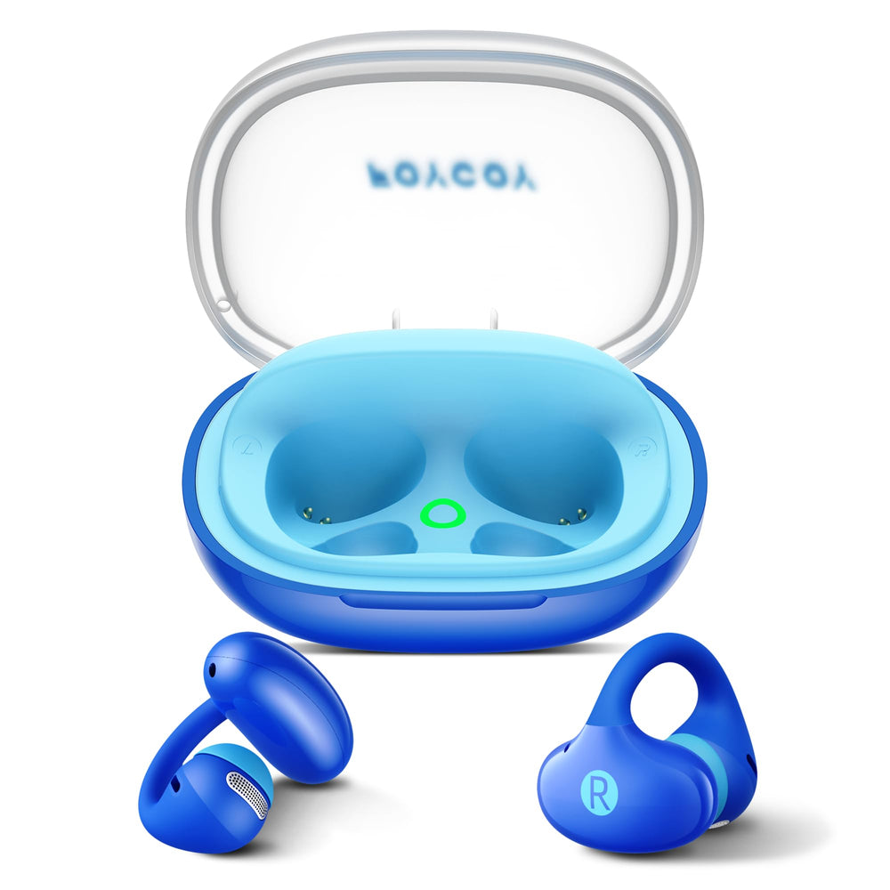 FOYCOY Kids Open Ear Earbuds clip-on blue for comfortable listening at school