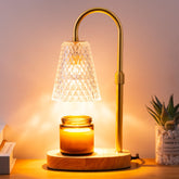 FRAZEEN Candle Warmer Lamp with wooden base melting jar candles safely in a cozy living room