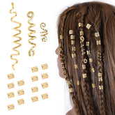 FRDTLUTHW 18-piece braid jewelry set in gold for versatile mixed styles.