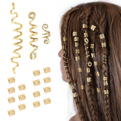 FRDTLUTHW 18-piece braid jewelry set in gold for versatile mixed styles.