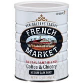 French Market Coffee and Chicory restaurant blend pack of three with rich morning aroma.