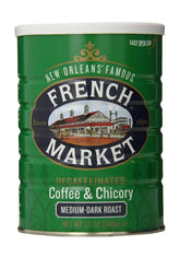French Market decaf chicory ground coffee with rich aroma and smoother finish.