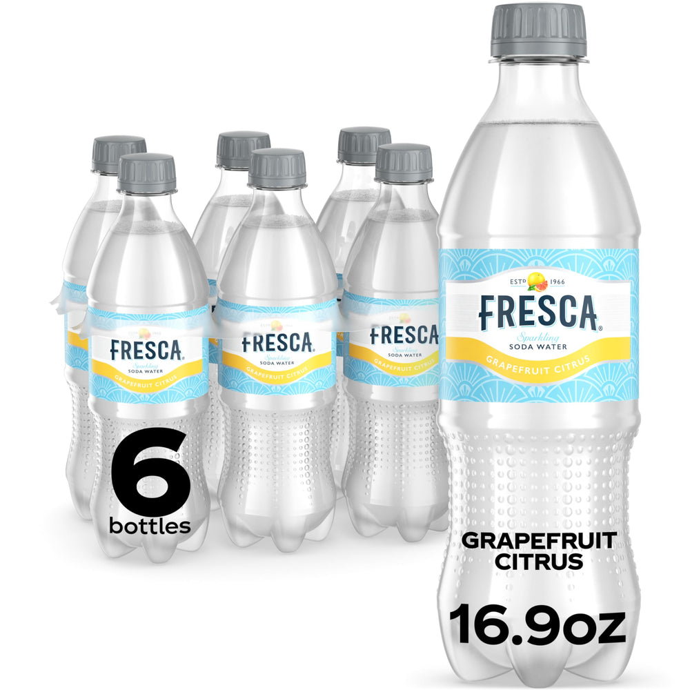 Fresca Citrus Soda bottle with bright citrus, a refreshing zero sugar option
