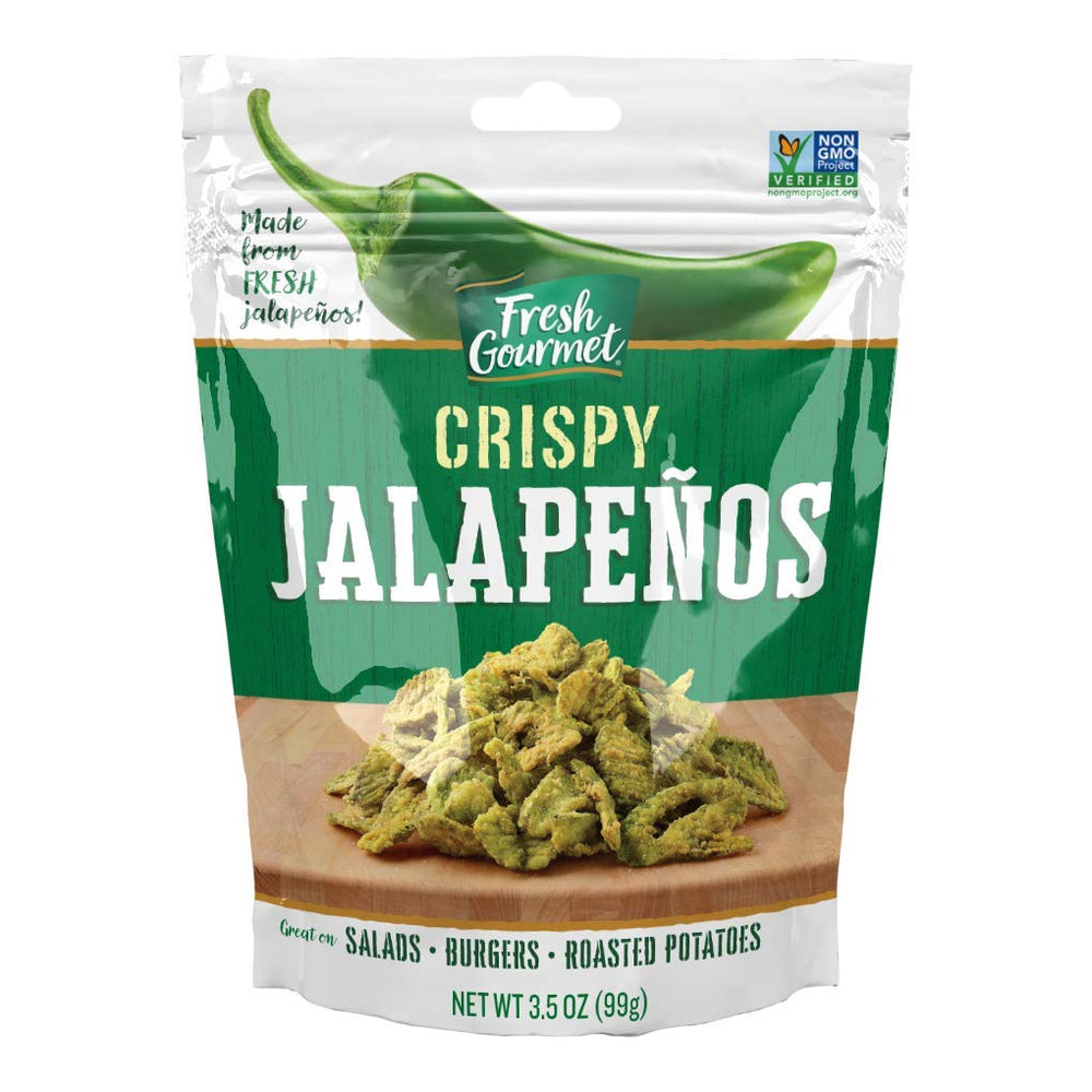 Fresh Gourmet Crispy Jalapenos bag with reseal for lasting freshness