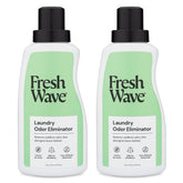 Fresh Wave Laundry Booster bottle pouring into washer to neutralize odors