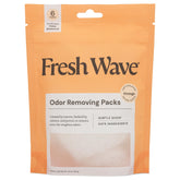 Fresh Wave orange pack front view shows compact odor-eliminating sachets.