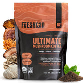 FreshCap Mushrooms premium organic mushroom coffee jar for quick, clean energy