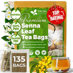 FreshDrinkUS senna tea bags packaging highlights eco-friendly materials for a sustainable brew.
