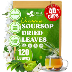 FreshDrinkUS soursop tea packaging shows eco-friendly kraft pouch for freshness.
