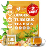 FreshDrinkUS turmeric ginger tea bags packaging showcases eco-friendly design