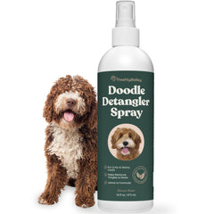 Freshly Bailey Doodle Detangler Spray bottle for easy grooming and knot-free coats.