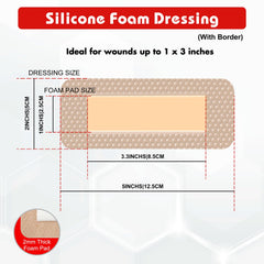 FRESINIDER foam dressing cross-section shows multi-layer design