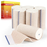 FRESINIDER premium elastic bandage wrap close-up shows 4-inch wide coverage for leg support