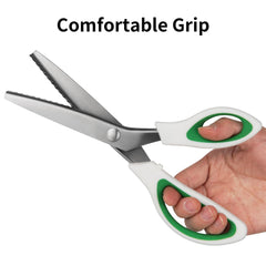 Stainless steel blades of Fri4Free pinking shears resist wear.