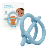 Frida Baby Get-A-Grip teether with bar handle eases grip and calms gums.