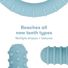 Frida Baby Get-A-Grip teether supports front and back teething stages.