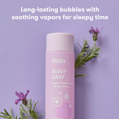 Frida Baby Lavender Body Wash foamy lather supports sensitive skin during cleansing.