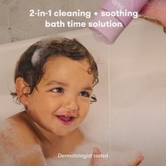 Frida Baby Lavender Bubble Bath bubbles image showcases a gentle, tear-free bath.