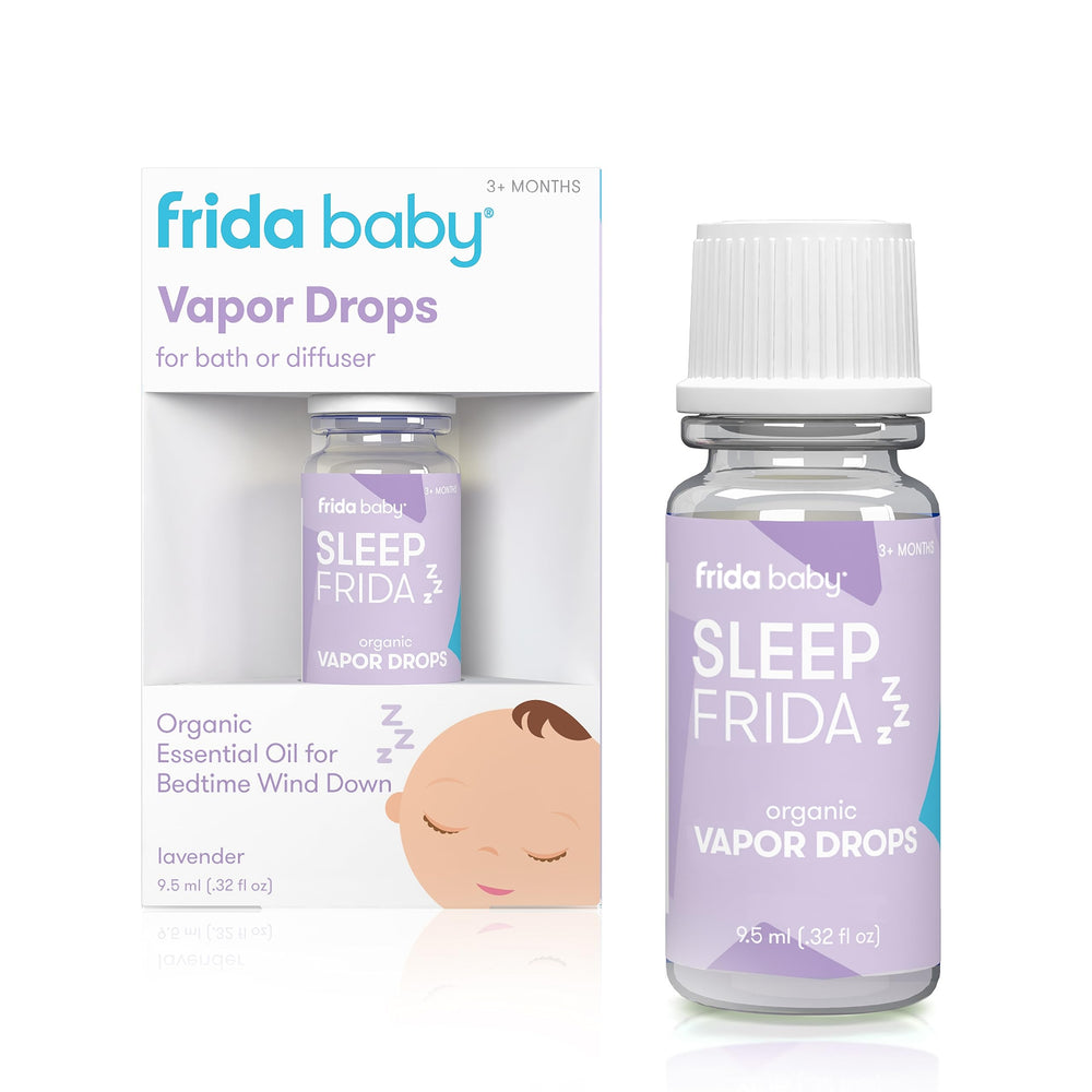 Frida Baby sleep vapor drops bottle promotes a calming bedtime ritual with lavender.