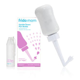 Frida Mom Upside-Down Peri Bottle angled use for gentle postpartum cleansing.