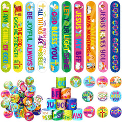Frienda Christian Easter bracelets pack: durable and colorful slap bracelets for kids' church activities