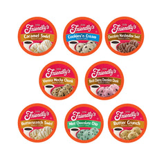 Friendly's chocolate marshmallow flavor pod with creamy ribbon.