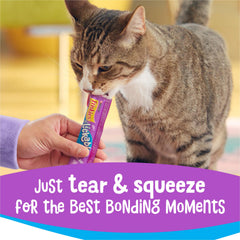 Friskies Lil’ Lickables Easy-tear top, convenient to serve in seconds.
