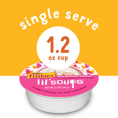 Friskies Lil' Soups grain-free broth emphasizes rich flavor without grains.