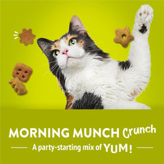 Friskies Party Mix resealable canister in kitchen scene.
