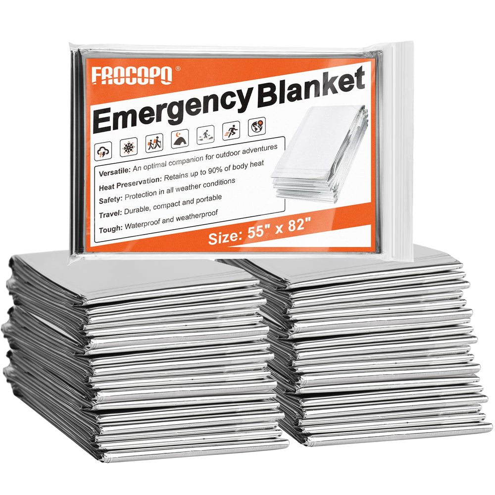 Frocopo emergency blanket folded to card size, ultra-portable for outdoor kits