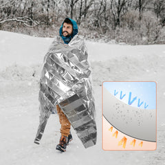 Frocopo survival blanket used as poncho in light rain