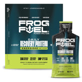 Frog Fuel Power Shot Berry bottle close-up for on-the-go energy and quick protein.