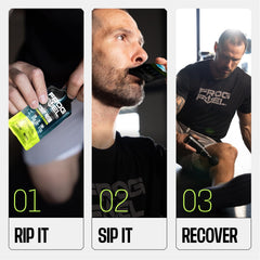 Frog Fuel Power Shot Berry nutrition label highlights zero carbs and sugar.