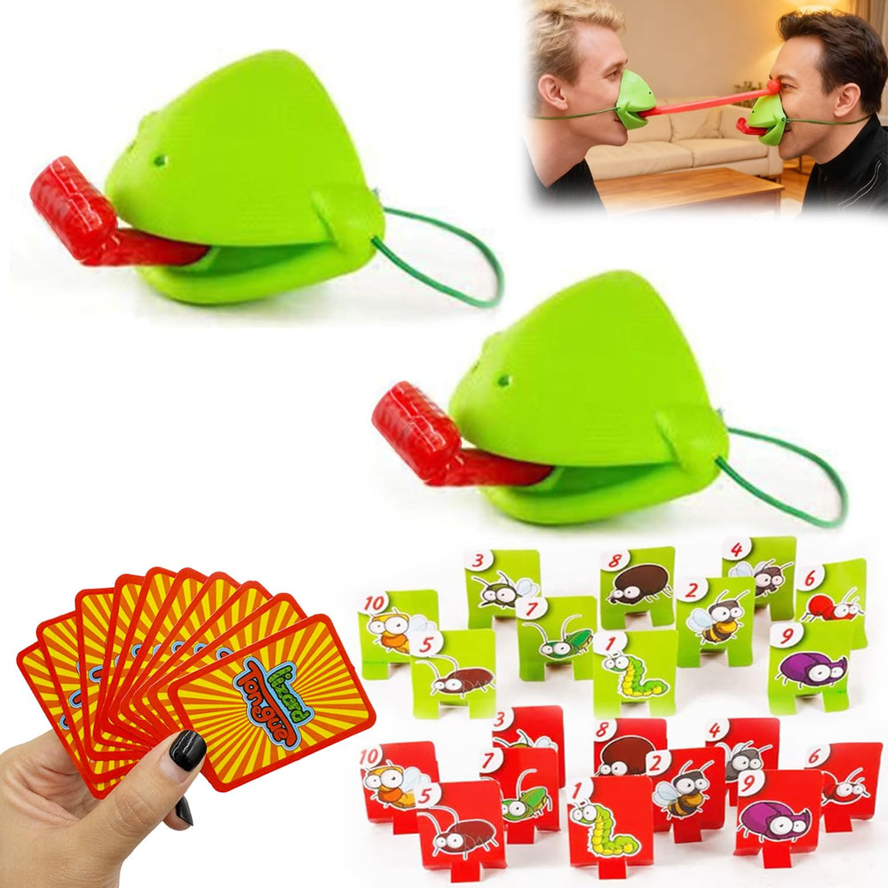 Frog Mask with Blow Tongue ready for a fun family game night.