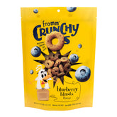 Fromm Crunchy Os Blueberry Blasts bag front, showing crunchy texture for training rewards