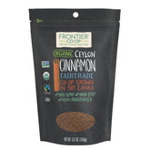 Frontier Co-op Ceylon cinnamon powder front packaging ready for baking.