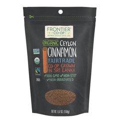 Frontier Co-op Ceylon cinnamon powder front packaging ready for baking.