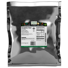 Frontier Co-op Organic Dandelion Root in bulk packaging for easy measuring.