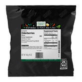 Frontier Co-op dried whole elderberries in a bag, perfect for tea and cooking.