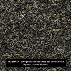 Brewing Frontier Co-op jasmine green tea for a flavorful cup.