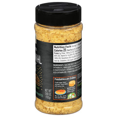 Close-up of Frontier Co-op yeast flakes, golden granules for savory toppings.
