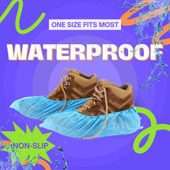Frontline latex-free durable plastic material keeps feet covered without tearing or leaks.