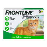 Frontline Plus for Cats bottle application shows fast flea and tick protection.
