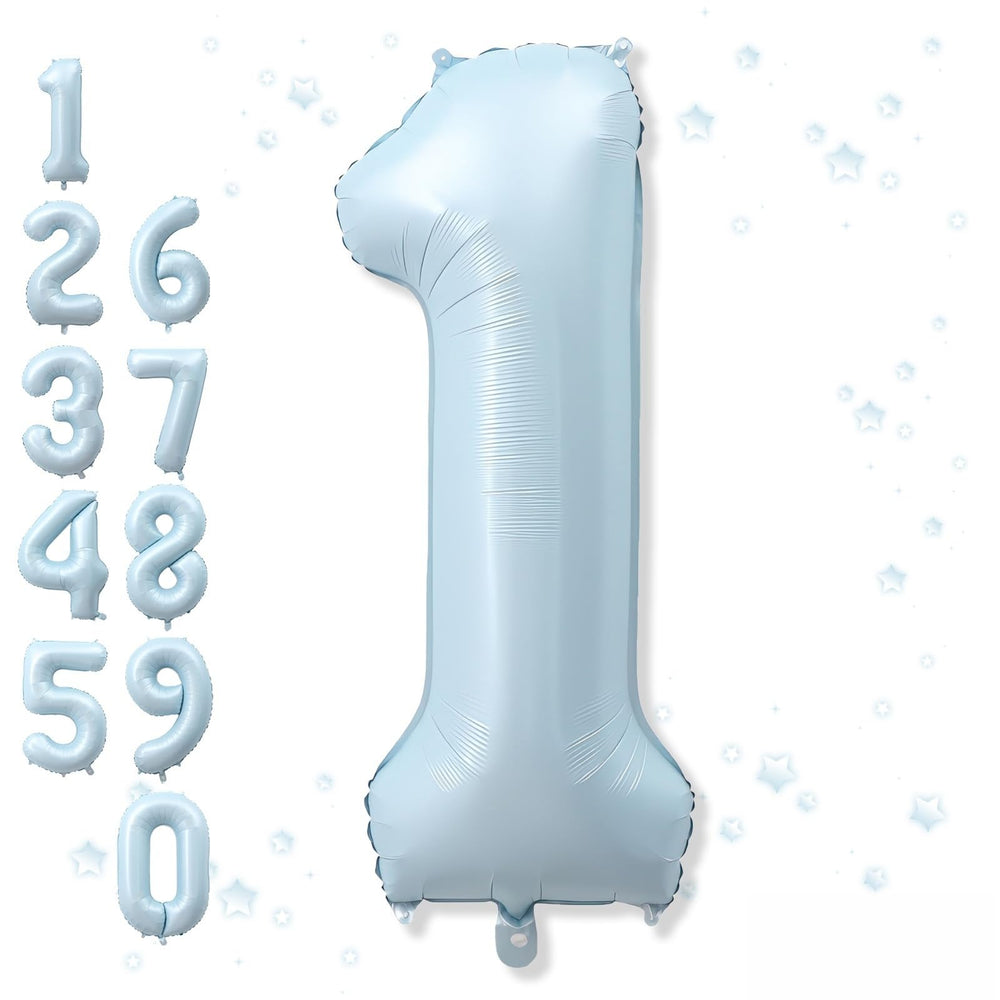 Froova big number 1 balloon in sky blue, ideal first birthday focal point