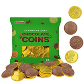 Fruidles St. Patrick's Day gold coins in gold foil, ideal for party favors.