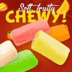 FRUIT CHEWS Candy gluten-free-peanut-free packaging signals allergy-safe snacking.